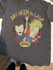 Beavis and Butt Head Breakin the Law T Shirt Graphic Tee MTV Cartoon