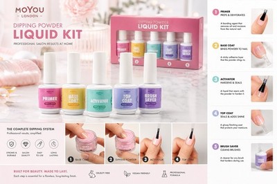  MOYOU LONDON DIP POWDER LIQUID KIT   NAGELNEU & VERSIEGELT  