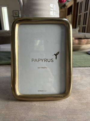 Papyrus 5x7 Picture Frame Gold Metal NEW Set Of 2
