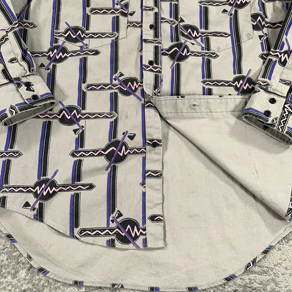 Camisa De Colección Wrangler Frontier Series Para Hombres Grande Brushpopper Azteca Occidental EE. UU. 90s Foto 3 de 4