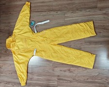 80s vintage ski suit for women yellow | Wind jumpsuit bodysuit snow suit