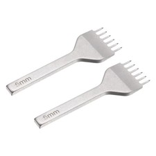 2 Stück 5mm 6-Zacken Lochstanze für Handnähen, weiß