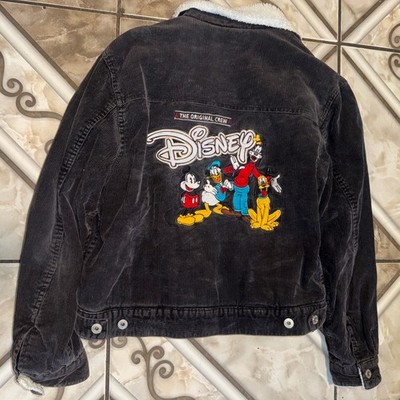 Vintage corduroy Disney  Mickey Donald goofy pluto embroidered Jacket Medium kid