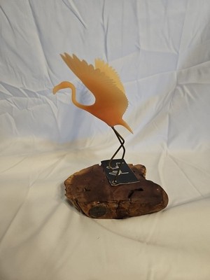 John Perry Pink Flamingo Taking Flight Sculpture
