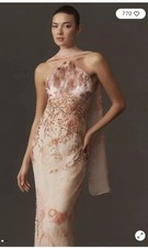 Anthropology BHLDN LAYLa HALTER VELVET CHIFFON MAXI DRESS Size L
