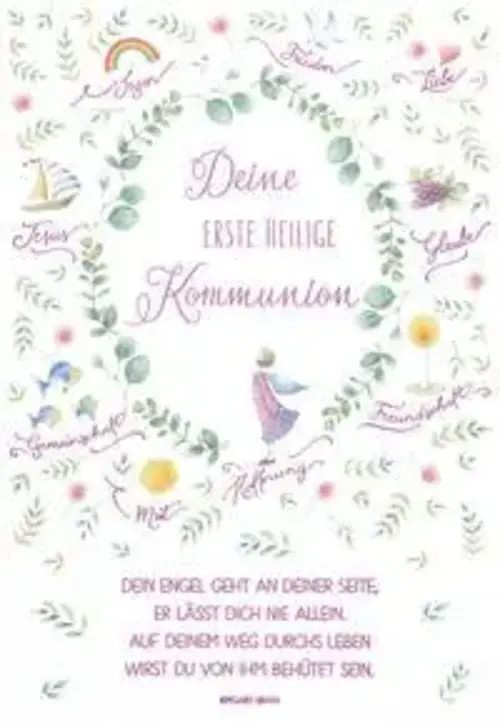 Deine erste heilige Kommunion | Glückwunschkarte | Deutsch | mit farbigem Kuvert