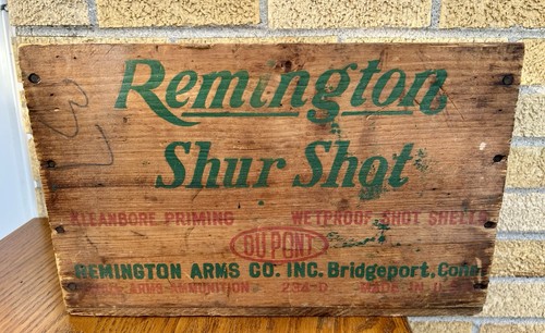 Antique Remington Wooden Ammunition Crate Box All Original Condition.