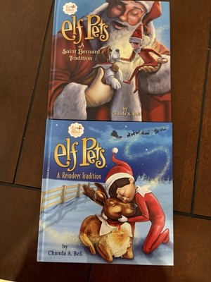 2 Elf Pets Hardcover Books Books Only Saint Bernard & Reindeer