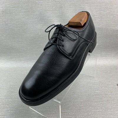 Vito Rufolo Derby Oxford Black Leather Round Toe Lace Up Shoes Italy Size 9M