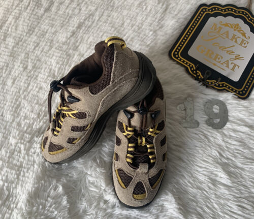Land's End Hiking Boots Shoes Beige Brown Drawstring Lace Up Size 1 M US 32 Eu