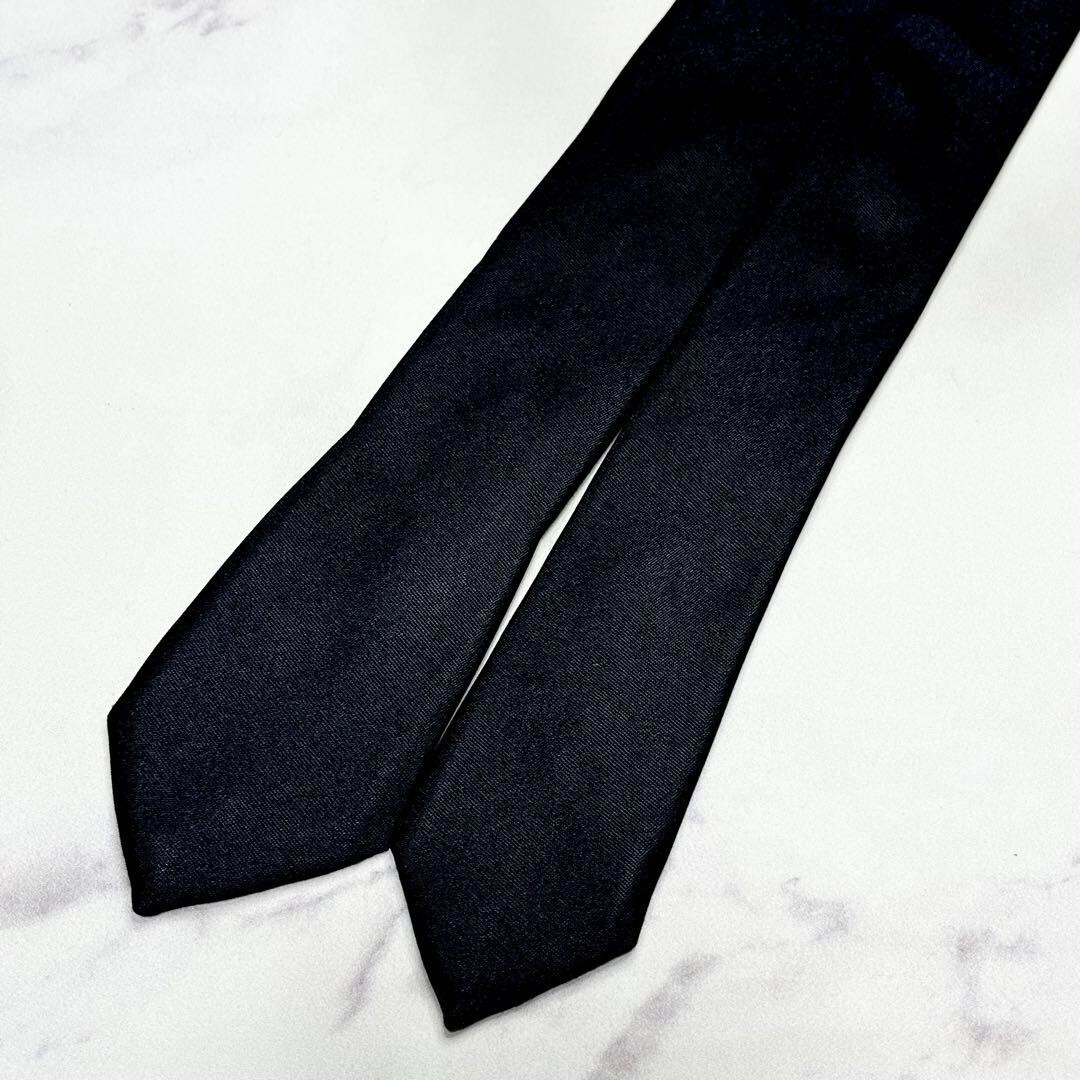 Dior Homme Narrow Tie Plain Black Bee 100% Silk Jacquard Men