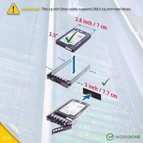 Pack 12u. - 2.5" - pour serveurs Dell PowerEdge - T440 T640 R430 T430 R630 T6... - Picture 4 of 8