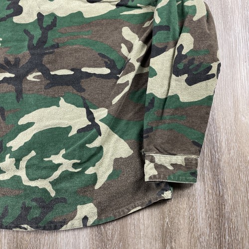 Vintage Rattler's Brand Heavy Cotton Army Camo Chamois Flannel Shirt Men's M - L - Picture 14 of 15