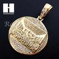 Mens Iced Out Stainless Steel Gold Silver Last Supper Charm Round Pendant Ss005 Mens Iced Out Stainless Steel Gold Silver Last Supper Charm Round Pendant Ss005