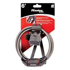 MASTER LOCK 3/8" W X 6' L VINYL COVERED STEEL KEY LOCKING CABLE DISTRESSED PKG