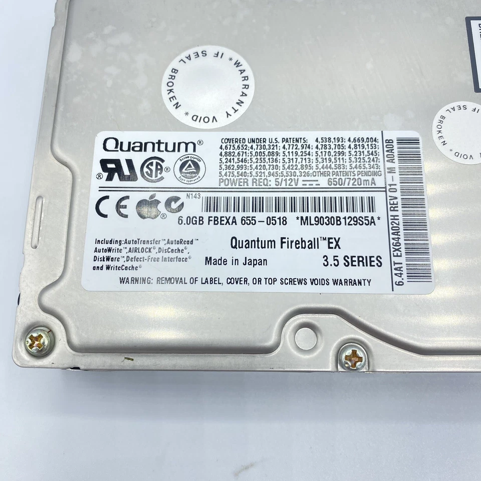 Bootable 3.5" ATA IDE Hard Drive 6GB Quantum Fireball Apple W/ MacOS INSTALLED - Image 2 of 4