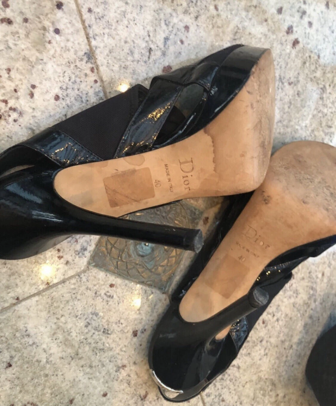 Christian Dior Comme Neuf   Chaussures Femme à Talons Hauts en Cuir Verni 40