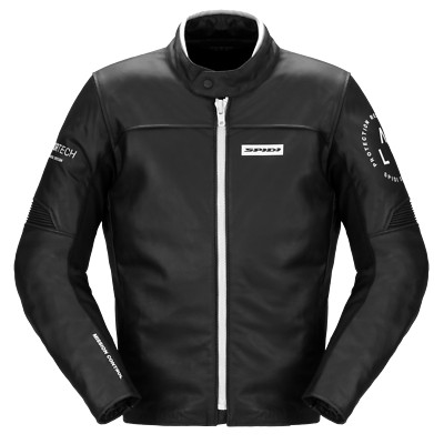 Spidi Genesis Black White Leather Jacket Classic Vintage