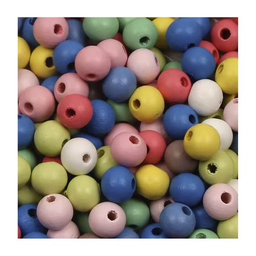 50/100x 10mm Natural Wooden Beads Round Square Balls Cubes Wood Spacer Beads - Picture 5 of 7