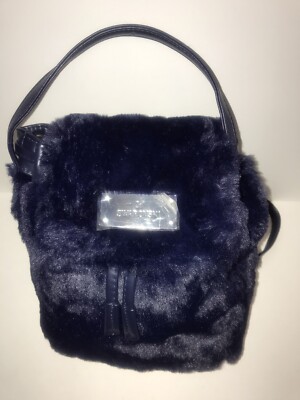 Swarovski Crystal Navy Blue Faux Fur Backpack NWOT | eBay