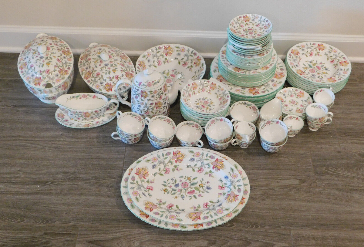 Green Edge Tea Cups Minton Haddon Hall Dinner Set MINTON HADDON