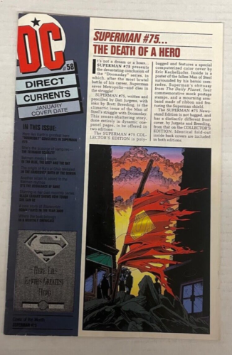 DC Direct Currents #58 January 1993 Superman #75 - Picture 1 of 3