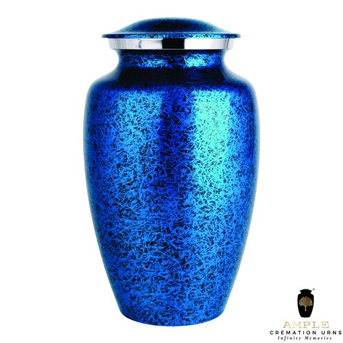 Blue Cremation Urns for Human Ashes - Adult Funeral Memorial Urn with Elegant - 第 2/8 張圖片