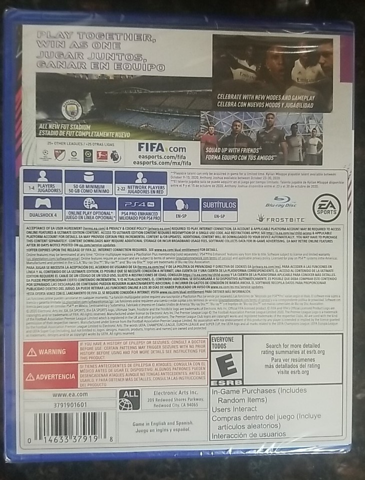 Jeu FIFA 21 Ultimate Edition Sur PS4 – Complet Boîte Et CD Bon état