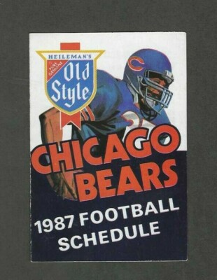 1987 CHICAGO BEARS POCKET SCHEDULE SPONSORED BY OLD STYLE | eBay