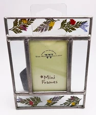 The Weston Gallery Stained Glass Pressed Flowers Mini Photo Frame 2x3"