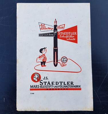 Altes Löschblatt Staedtler Schulfüller Mars-Bleistift- Füllhalterfabrik Nürnberg