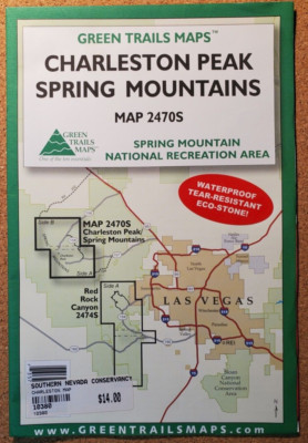 Charleston Peak Spring Mountains Red Rock Cyn Las Vegas Area Nevada TOPO MAP 