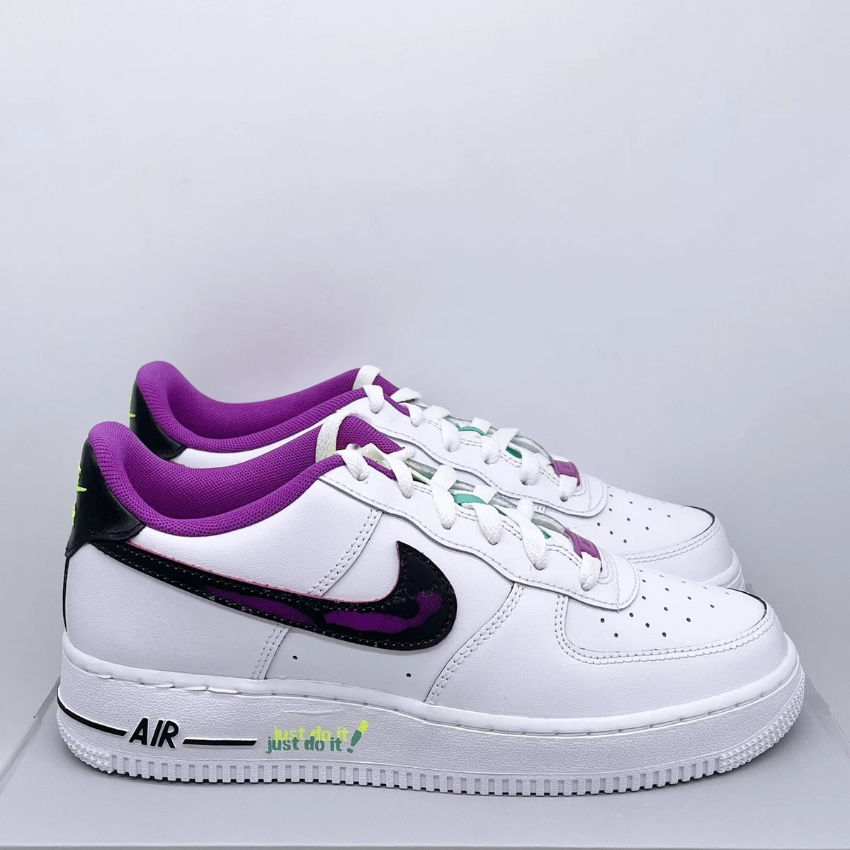 Nike Air Force 1 LV8 GS 'Just Do It!' White Purple