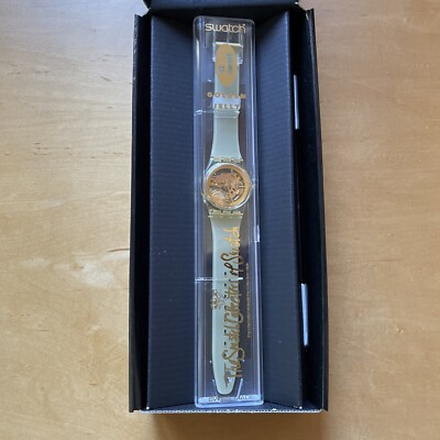 Swatch Golden Jelly Members Only 1990 NEW IN CASE | eBay