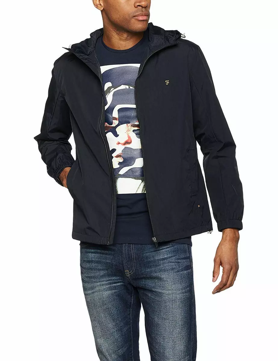 FARAH NEWBERN HOODED JACKET FULL ZIP SMART CASUALS FESTIVALS BLACK