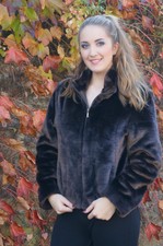 Y2k Vintage Brown Faux Fur Coat Size 14 - Winter Wear Faux Fur Coat From Bhs