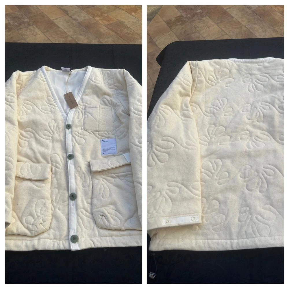 OFF WHITE Cappotto Chore Panna Da Collezione Sprecato Nuovo Con Etichetta Taglia SmallMade in Japan