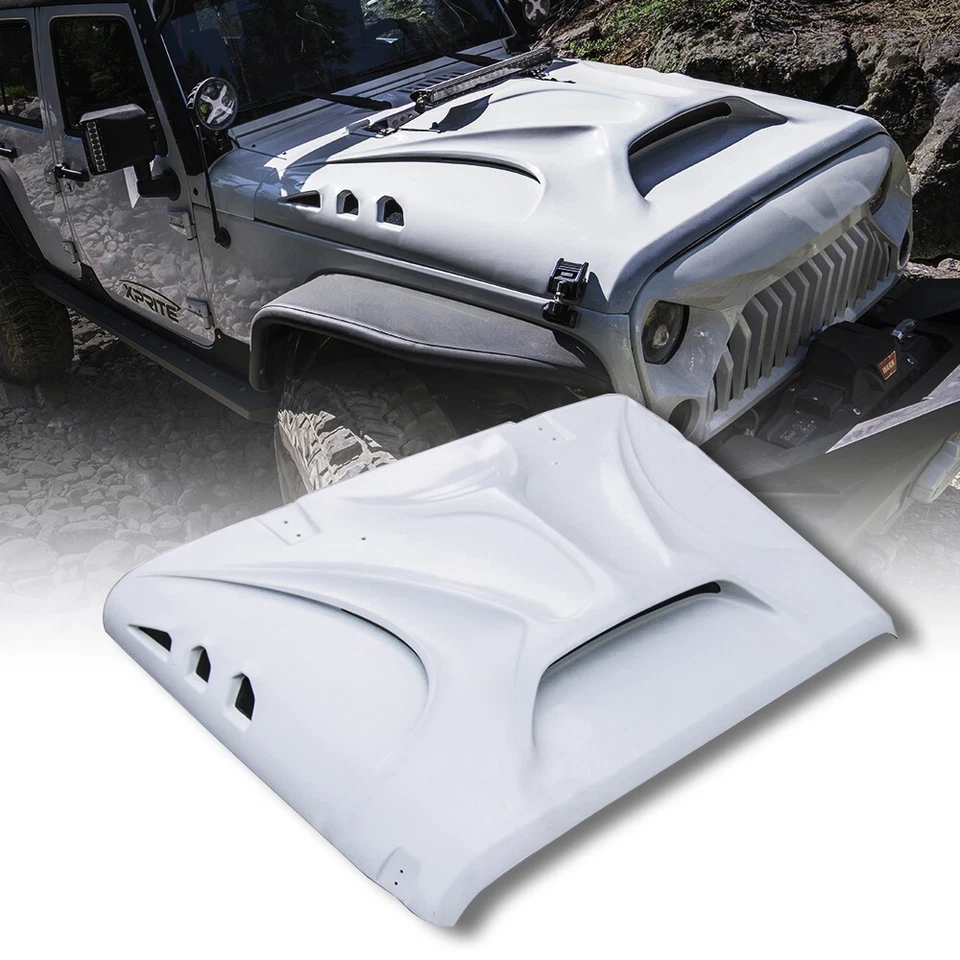 Campana extractora de fibra de vidrio con ventilación de aire con extracción de calor para Jeep Wrangler JK JKU 2007-2018 Foto 2 de 4