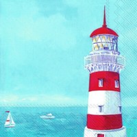 "20 Servietten \"Waterside\" Maritim*Leuchtturm Meer Segeln Schiff Boot 33X33"