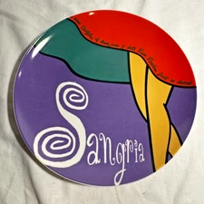 Sangria 8.5" Decorative Plate Multi Color Game Room Bar Decor Retro Style