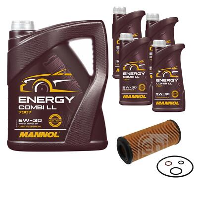 FEBI BILSTEIN Ölfilter 9L MANNOL Energy Combi LL 5W-30 für BMW 5er Touring E61