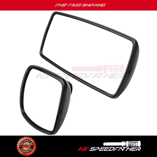 For 03-16 Freightliner Columbia M2 Black Heated Main Mirror + Wide Angle Mirror