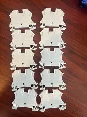 10pcs Weidmuller WDU 4, DIN Rail Single Level Terminal block, White