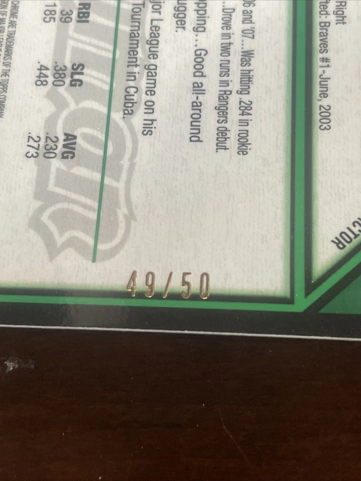 💎 JARROD SALTALAMACCHIA 2007 BOWMAN CHROME GOLD REFRACTOR SP RC /50 MLB - Image 3 of 3