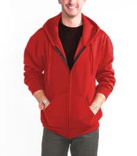 Men's Heavyweight Zip Up Hoodie Jacket Cotton Full Zipper Hooded Sweatshirt Warm