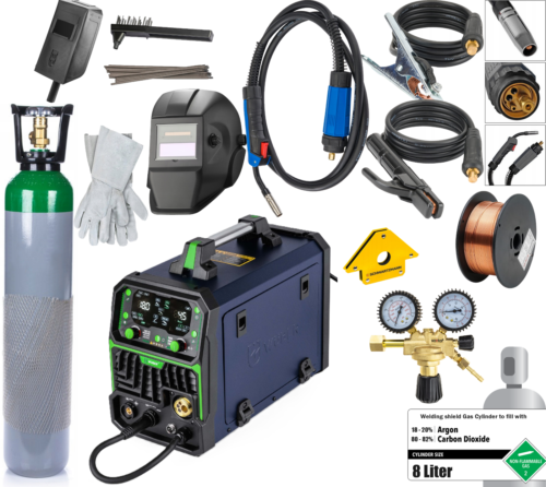 WUBER Germany Welder 250A Weld Synergy Machine Shield gas cylinder + regulator - Picture 3 of 15