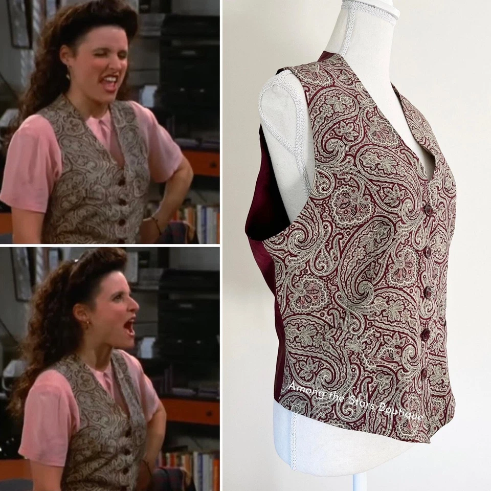 Extremely Rare 90s Paisley Vest Alt. ASO Elaine from Seinfeld - Image 2 of 4
