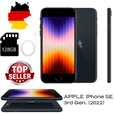 NEU Apple iPhone SE (3. Generation) - 128GB - Mitternacht (Ohne Simlock)  OVP