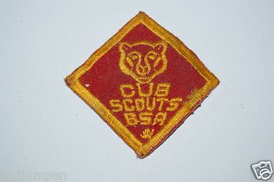 WOW Vintage Cub Scouts Boy Scouts Of America 2 1/4'' Diamond Patch Red Yellow 