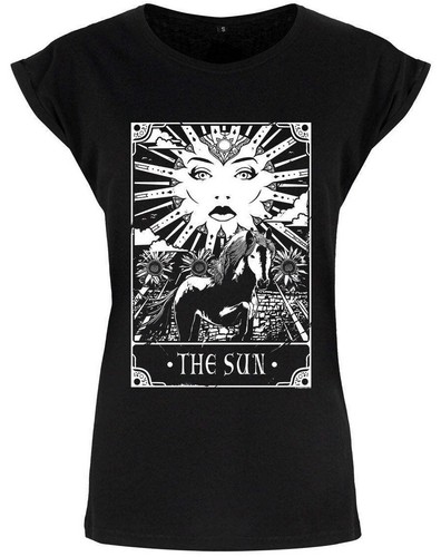 The Sun Tarot Card, Ladies Black T-Shirt, New Day, Horse, Mystical, Deadly Tarot - Picture 1 of 3